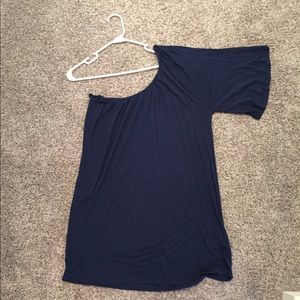 Color Me Red. Navy. One shoulder. Dress
